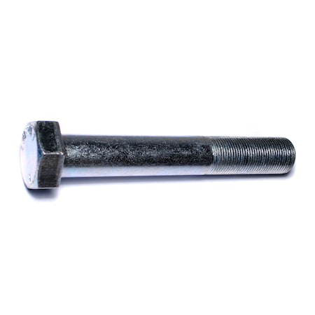 Midwest Fastener Grade 5, 1"-14 Hex Head Cap Screw, Zinc Plated Steel, 6-1/2 in L, 10 PK 00630